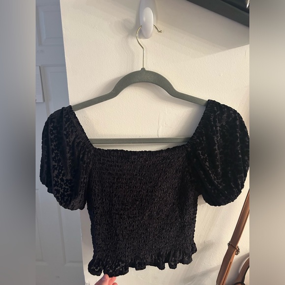 Black Velvet Rewind Top. Cropped and so super soft! Fits small to medium. - Picture 2 of 2